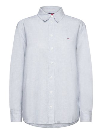Tjw Rlx Linen Shirt Blue Tommy Jeans
