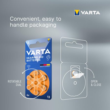VARTA Hearing Aid Batteries 13 BLI 6