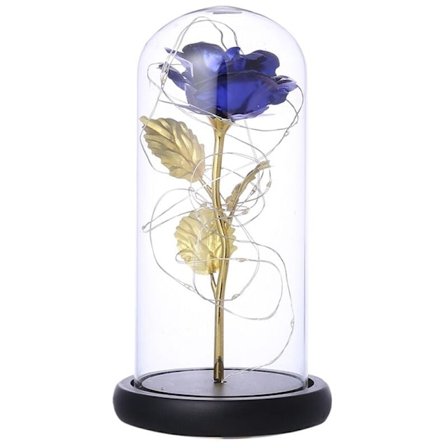 Kulta Lehti Sininen Ruusu Lamppu Lasi Kansi Koriste Koristeet Ystävänpäivä Imitaatio Ruusu Koriste Lamppu Yölamppu