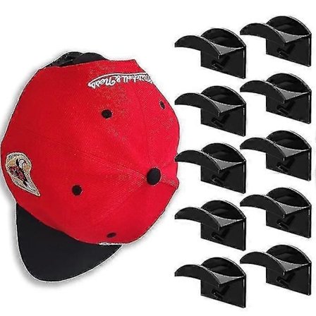 10 kpl Liimahattukoukut Seinälle Asennettavaan Hattuhyllyyn - WELLNGS