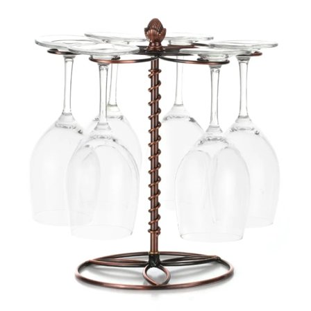 Vinglassstativ for rødvinsglass, tørkestativ for glass, 6 vinglassstativ, oppbevaringsmøbelstativ, frittstående vinglassstativ