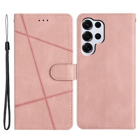 Crazy Horse Samsung Galaxy S26 Ultra Plånboksfodral Konstläder Ställ - Roséguld