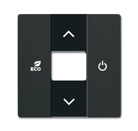 ABB Future Linear 6220-0-0631 Midtplate termostat Svart, Strømbrytere & vegguttak