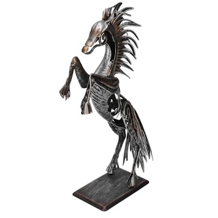 Metal Hest Statue Unikt 3D Design Stående Hest Abstrakt Dyr Dekorativ Statue til Skrivebordsdekoration