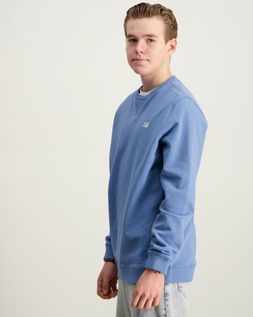 New Balance New Balance French Terry Small Logo Crew Blå Tröjor Kille - Kids Brand Store