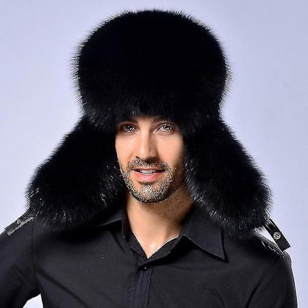Män Tjock Ushanka Päls Läder Termisk Kosack Trapper Snöhattar