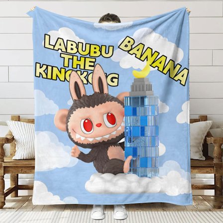 Tryckt filt i flanell LABUBU-mönster 70*100cm