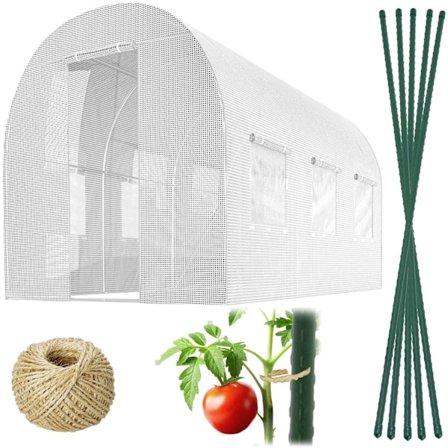 Trädgårdstunnel 2 x 3,5 m (7 m2) vit Plonos