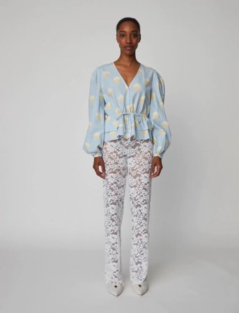 Stella Nova Big Dot Blouse - Blue - 38