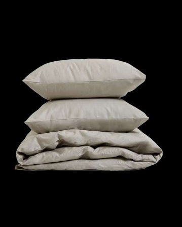 Arkipelag Bäddset Blank Dubbelt Greige 220x220cm Med 2st Örngott 50x60cm Unisex 220x220 cm