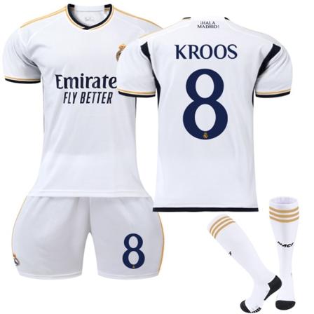 23-24 Real Madrid Home Børnefodboldtrøje nr. 8 KROOS 12-13 years