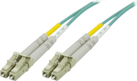 Deltaco OM3 fiber cable LC - LC, duplex, multimode, 50/125, 1.5m