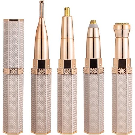 Shaver til kvinder, 4 i 1 elektrisk ansigtsskraber, genopladelig epilator til hele kroppen, trimmer til kvinder, pink