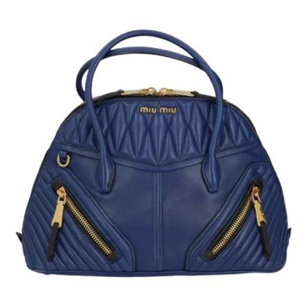 Miu Miu Pre-owned, Pre-owned Leather handbags Blauw, Dames, Maat:ONE Size,leer