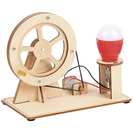 1 Sett Håndgenerator i Tre Enkel Montering Manuell Generator Læringsleker for Barn[D]