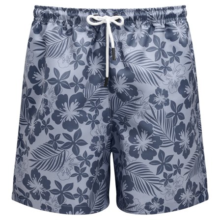 Blå Blomstermønstrede Badeshorts for menn - Badeshorts