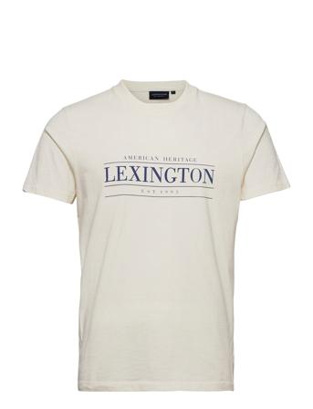 Max Printed Tee T-shirts Short-sleeved Hvit Lexington Clothing