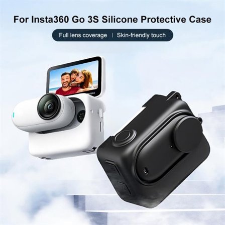 Silikonskydd med Linsskydd & Rem till Insta360 GO 3S - Svart