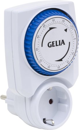 Gelia 06.0034051 Tidsstrømstiller jordet, 0-60 min, 230 V, 16 A, Strømbrytere & vegguttak
