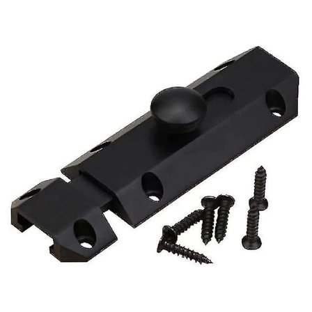 Dørlåse, Messing Boltlås Overflademontering Skydedørslåse (sort)