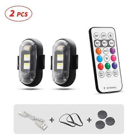 RGB Led Flygplans Stroboskop Motorcykel Ljus LED Blixt Position Trådlöst Ljus Flygplan Helikopter Varningsljus-lingling}