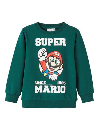 Nmmdres Mario Sweat Bru Bfu Sweat-shirt Tröja Grön Name It