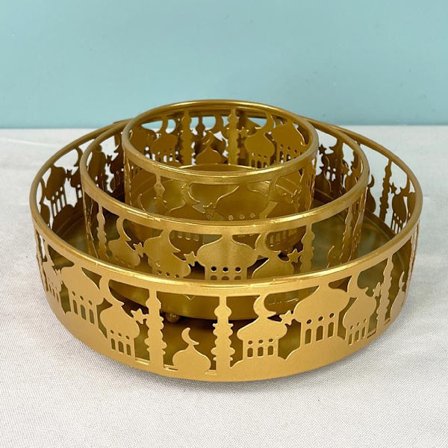 Eid-festuppsättning 2023, 3 delar/set, middagstallrik rund bricka