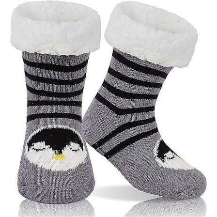 Børnetøfler - bløde sokker Dreng Pige Søde dyresokker Varme tykke fleeceforede skridsikre sengestrømper Hyggelige julesokker til børn 1-7 -[co]