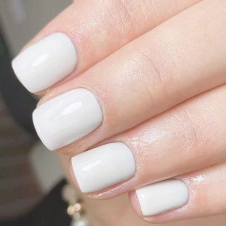 24x Korte Firkantede Løsnegler Ensfarget Kunstig Negl Hvit Press-på-negl