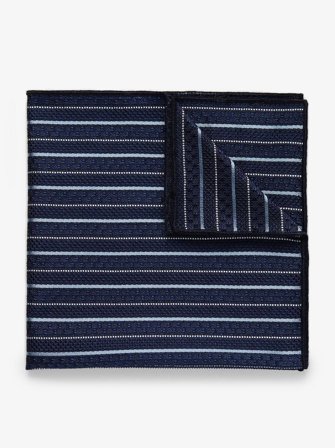 John Henric Men's Blue Grenadine Pocket Square Size Onesize