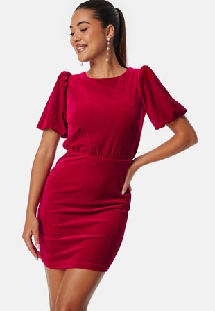 Bubbleroom Occasion-Bow Velvet Short Dress-42