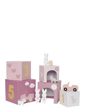 JaBaDaBaDo Stapelbar Kub Bunny 1-5 - Pink - ONE SIZE