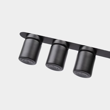 Magnetiske krydderikrukker i glas Silwy Glasses for Delicacies All Black, sort, 192 ml, 3-pak + sort magnetstrimmel