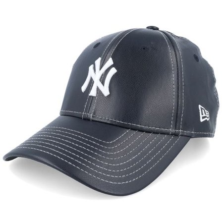 New Era - MLB Svart adjustable Keps - New York Yankees Womens Topstitch Pu 9FORTY Black Adjustable @ Hatstore