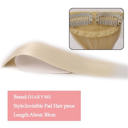 Peruukit Synteettiset hiustyynyt Näkymättömät saumattomat paksuuntuneet hiusjuuret korkeat hiukset pidennys Clip-in hiuspäällinen sivusuojus valkoiset