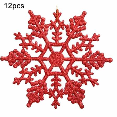 12st Julsnöflingor Ornament Mousserande Glitter Snö Dekor