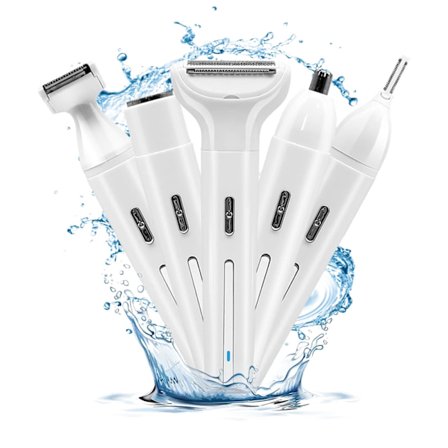 5-i-1 Multifunksjonell Hårtrimmer, Egnet For Ansikt, Nese, Øyenbryn, Skjegg, Armer, Ben Og Armhuler Hvit