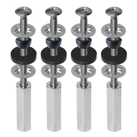 Toiletbræts skruer i rustfrit stål, udskiftningssæt, kraftige bolte med møtrikker og skiver, universal
