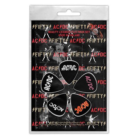 AC/DC Fifty Plektrum (5-pack) Storlek: One Size Svart
