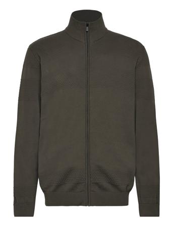 Lindbergh Zip Cardigan Pearl Knit Khaki Green