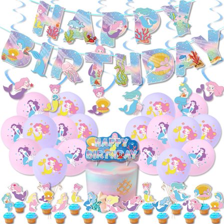 Havfrue tema bursdagsfest dekorasjonssett