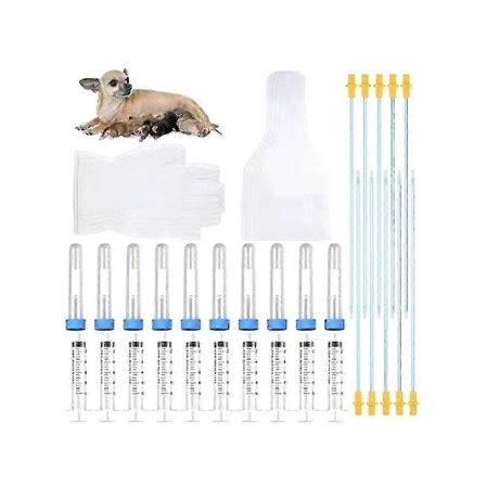 10 Set Avels-kit Artificiell Insemination Hund Avels-kit Inseminations-kit för Små och (Fww)