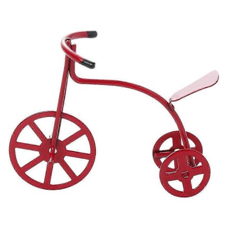 Tricykelmodell, 1:12 Skala Minihus Prydnad Möbel Ornament för Heminredning (Röd)