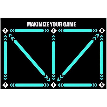 Jalkapalloharjoittelumatto 60×90 cm – Liukumaton ja ääntä vaimentava silikonimatto mustana tekniikkaharjoitteluun