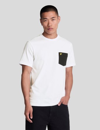 Lyle & Scott Contrast Pocket T-Shirt - White - XS