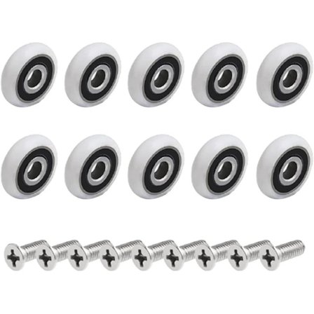 Reservhjul/rullhjul/hjul för duschkabindörr, 10 delar (23 mm)