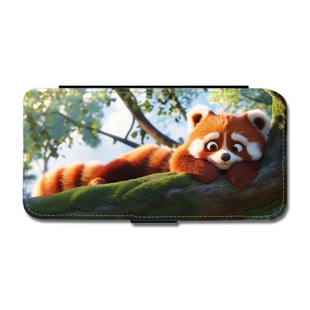 Gullig Tecknad Röd Panda Samsung Galaxy A55 5G Flip Mobilfodral