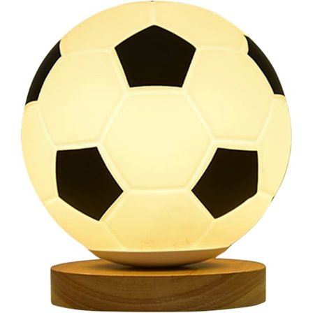 Fotball nattlys, fotball 3D illusjonslys, fotball LED-lys med trestativ, USB-lader, fotballys