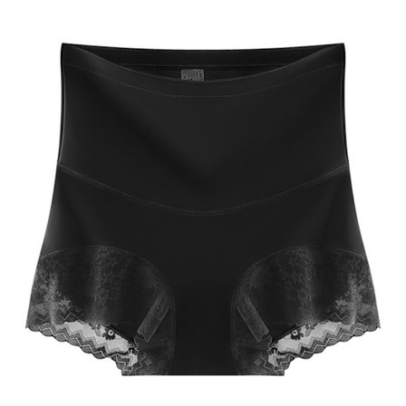 Sömlösa spetsformade trosor med platt mage SVART M