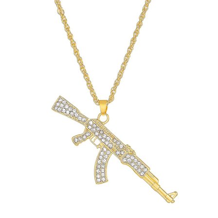 Punk Hip-hop Diamant Maskinpistol Halskjede Kreativ Personlighet Pistol Ak Anheng Smykker For Menn Og Kvinner Par Smykker Valentinsdagsgave